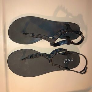 Black Studded Sandals